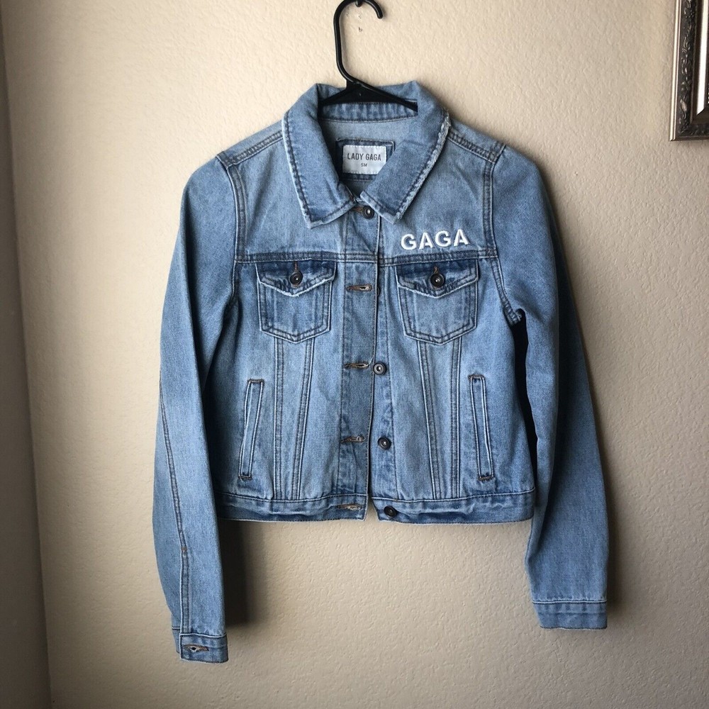 Lady Gaga Joanne Denim Jean Jacket Blue Women's Size Small Long Sleeve Cotton